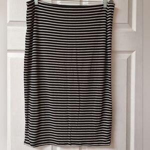 Black and White Striped Women's Skirt